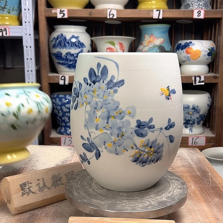 陶但盆兰兰紫藤陶瓷