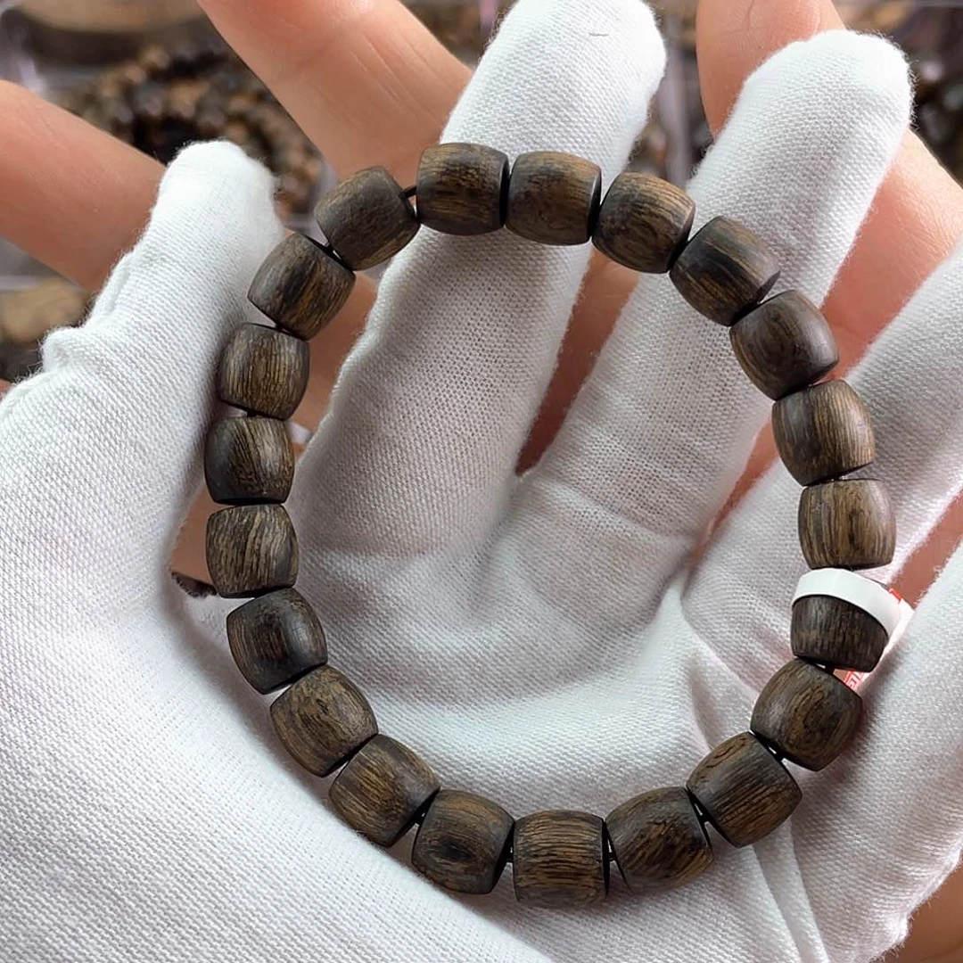 沉香手串怡*越南芽庄白棋虎斑留疤