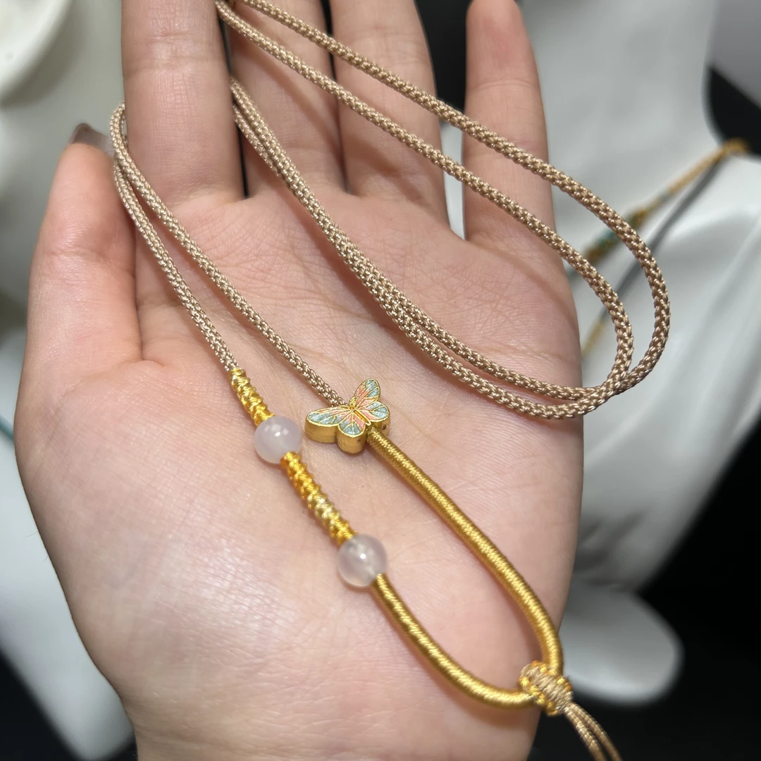 精致设计款手工绕线吊坠绳不对称设计时尚挂绳编织百搭绳子项链绳