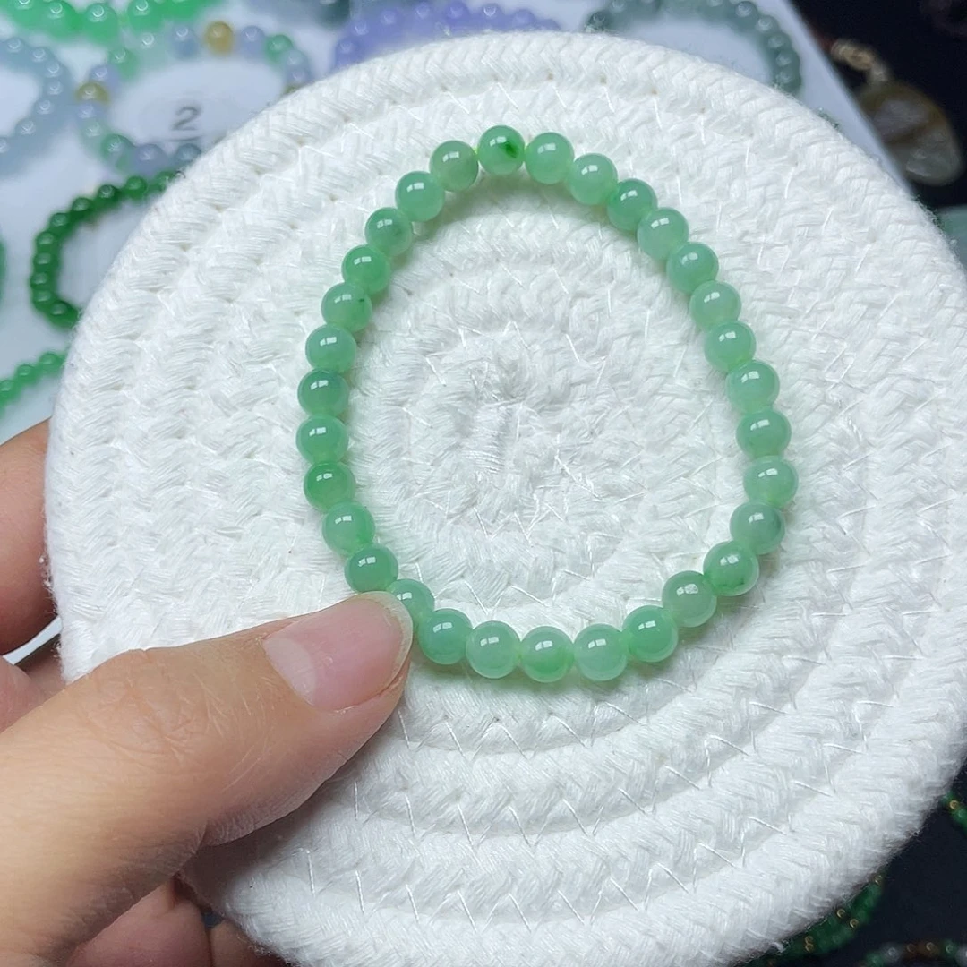 翡翠未镶嵌手链天然缅甸翡翠A货卡5.9