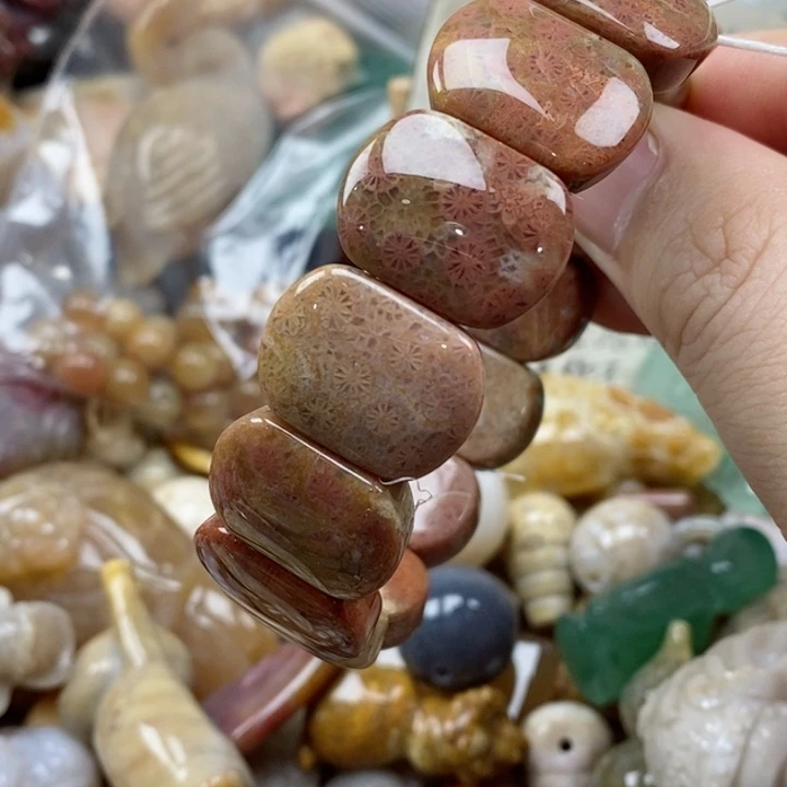 硅化珊瑚（珊瑚玉）未镶嵌颈饰