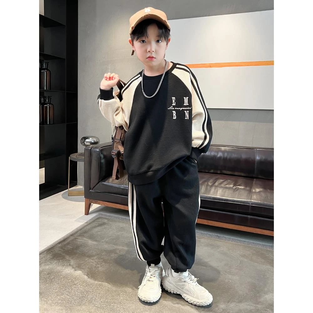 MK&UR.BV儿童装男童套装秋冬款2025新款秋装卫衣大童运动男孩秋冬