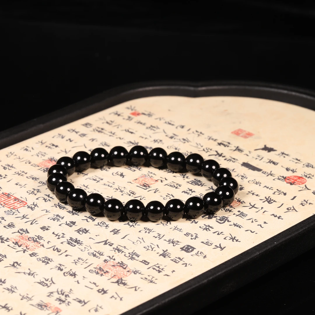 【小娟珠宝】  黑曜石手串  F019 WY11