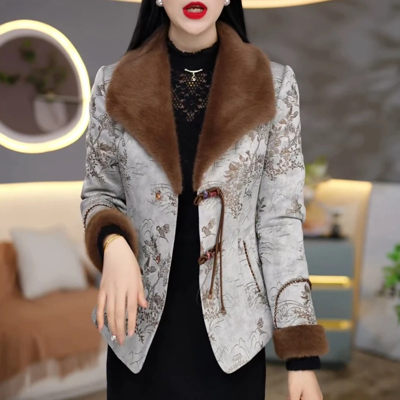 国风爆款加厚羽绒服女2025秋冬新款小个子妈妈短款保暖白鸭绒外套