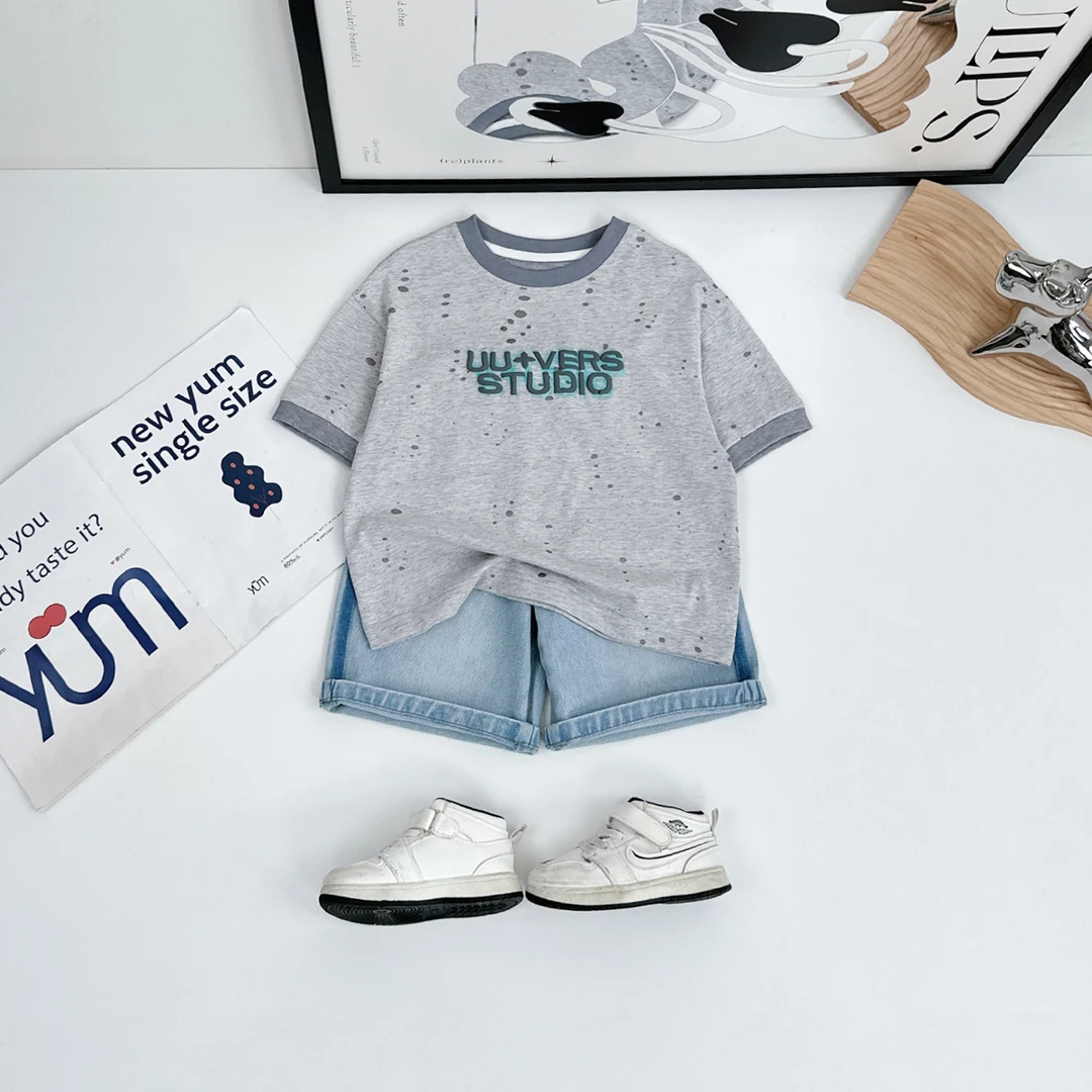 儿童短袖T恤夏季男童上衣2025新款休闲宽松潮WG28256悠悠童话童装