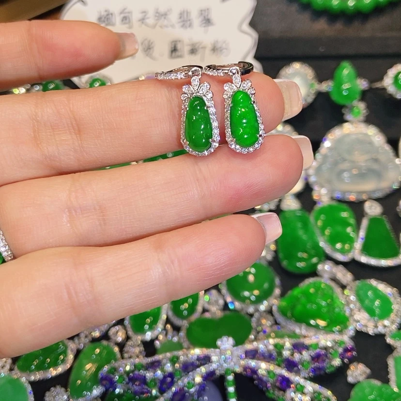 【闪购商品】翡翠未镶嵌耳饰天然翡翠