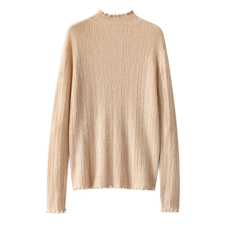 S·Y·C【肆意绽放】100纯山羊绒半高领修身打底衫毛衣女CYR240248