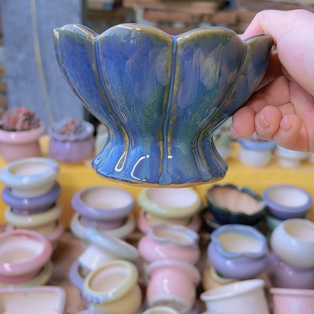 红陶陶瓷花盆当场满12包邮