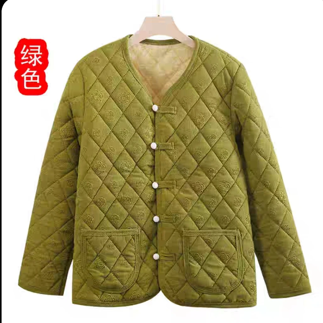 冬季新款时尚中式加绒加厚棉服国风休闲百搭外套轻奢女士