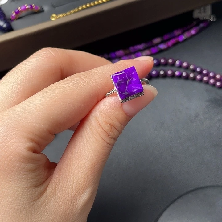 苏纪石（舒俱来）银S925镶嵌戒指