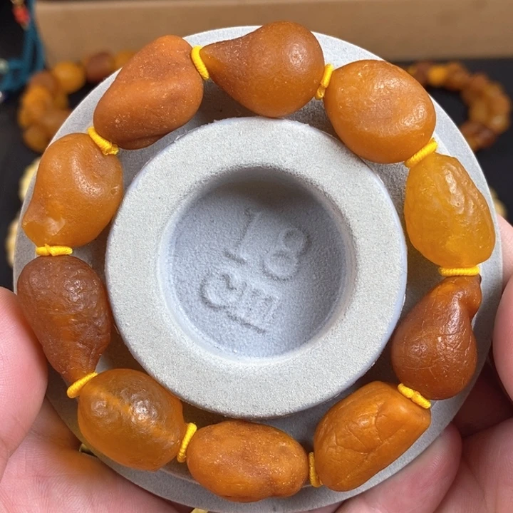 琥珀珠宝奇石未镶嵌全皮原石手串