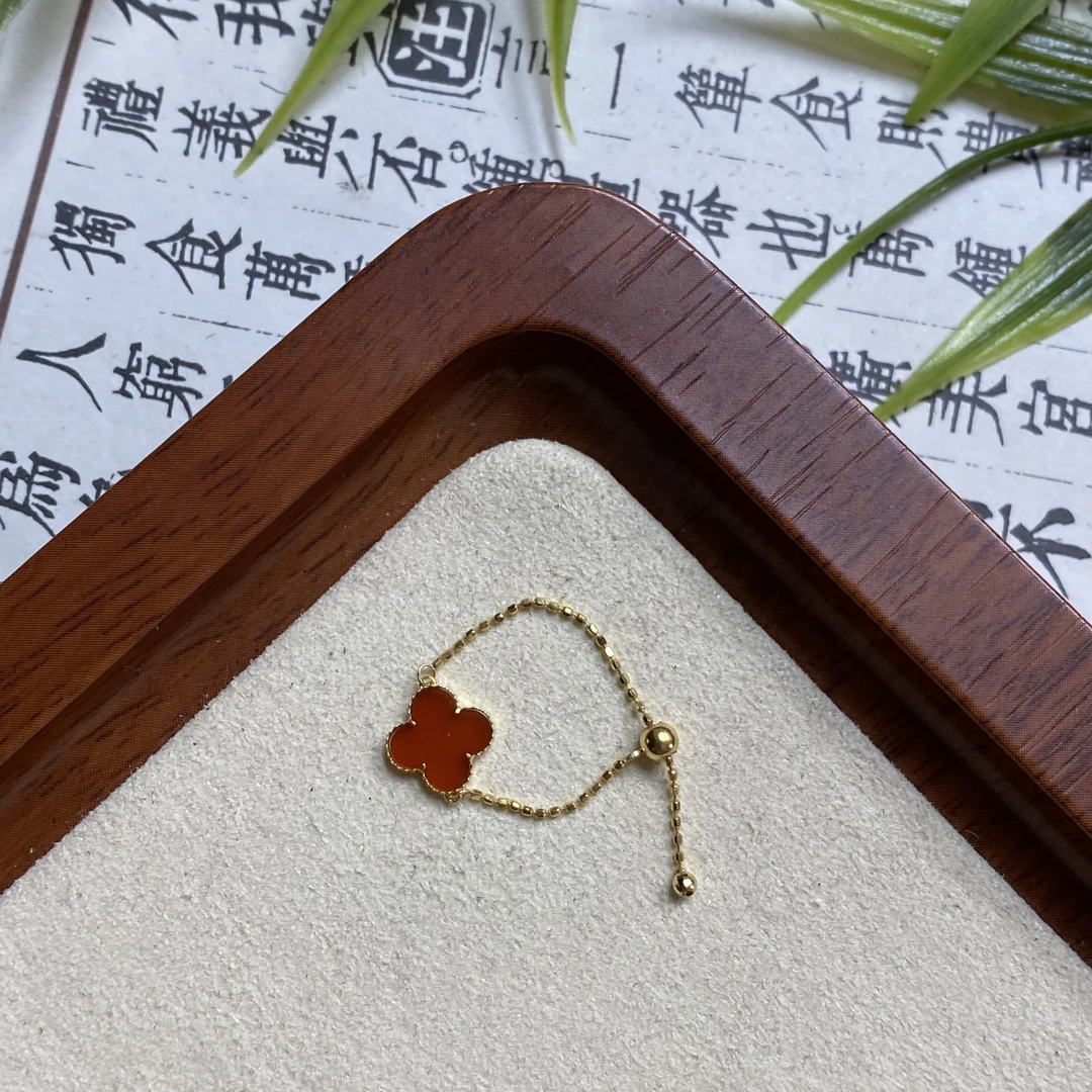 【珍珍严选】18K金蕾丝四叶草戒指-HJSS235