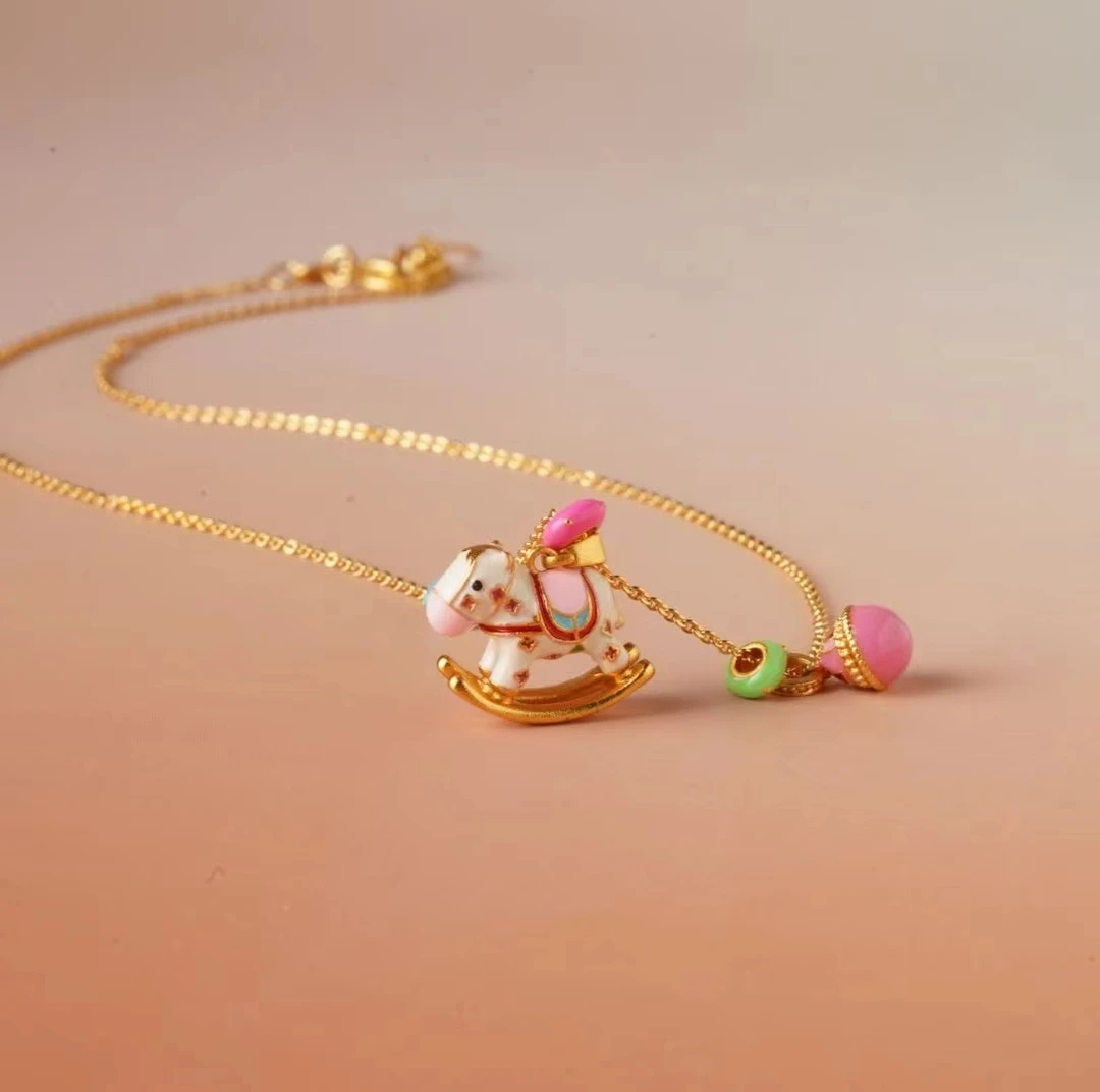 铜吊坠 【珊木居】QT731 铜饰小木马吊坠