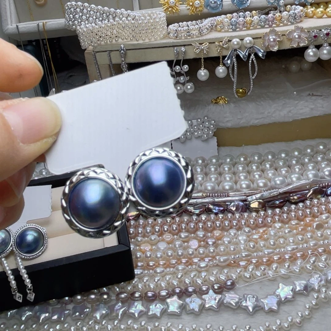 银S925镶嵌珍珠首饰淡水珍珠