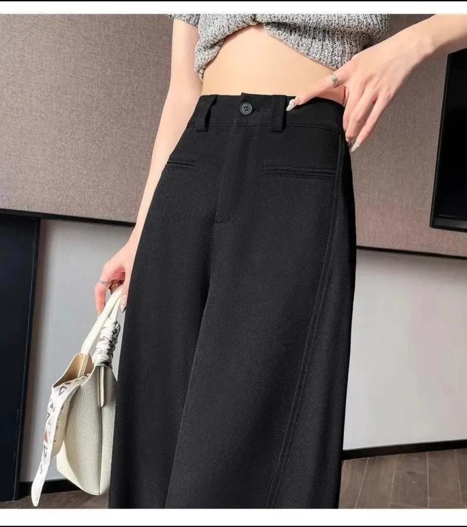 高腰春季透气显瘦休闲裤秋季阔腿裤