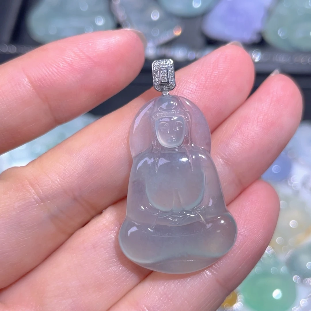 颈饰18K金镶嵌翡翠翡翠