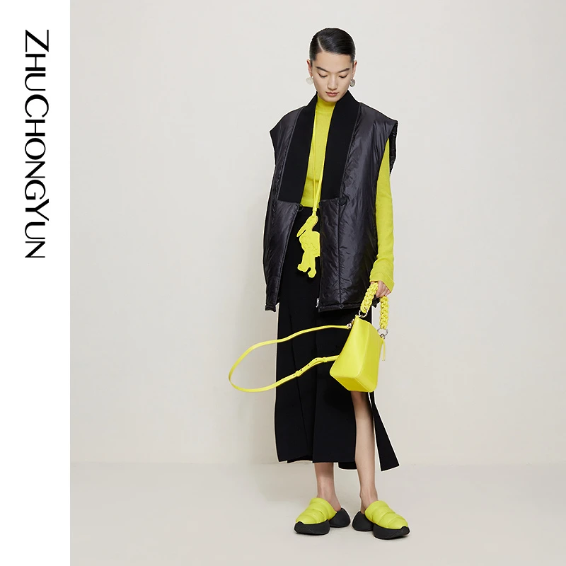 ZHUCHONGYUN【东方白鹳】ZHUCHONGYUN新款夹棉垫肩设计帅气马甲