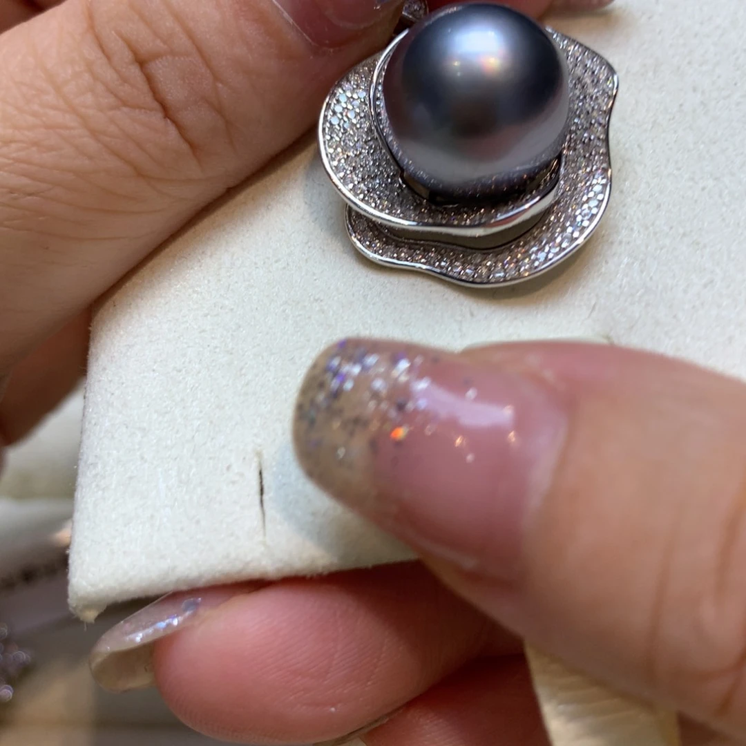 海水珍珠银S925镶嵌颈饰