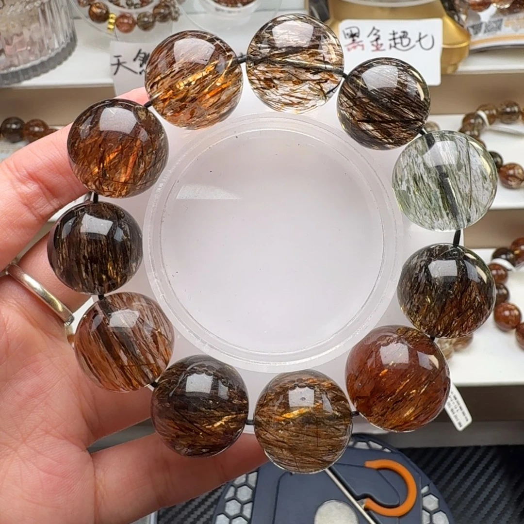 水晶未镶嵌手链黑金超七多样性发其一