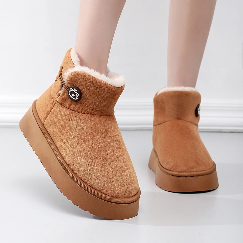 秋冬季高帮棉鞋女学生宿舍公主靴防滑保暖时尚加厚雪地靴短靴