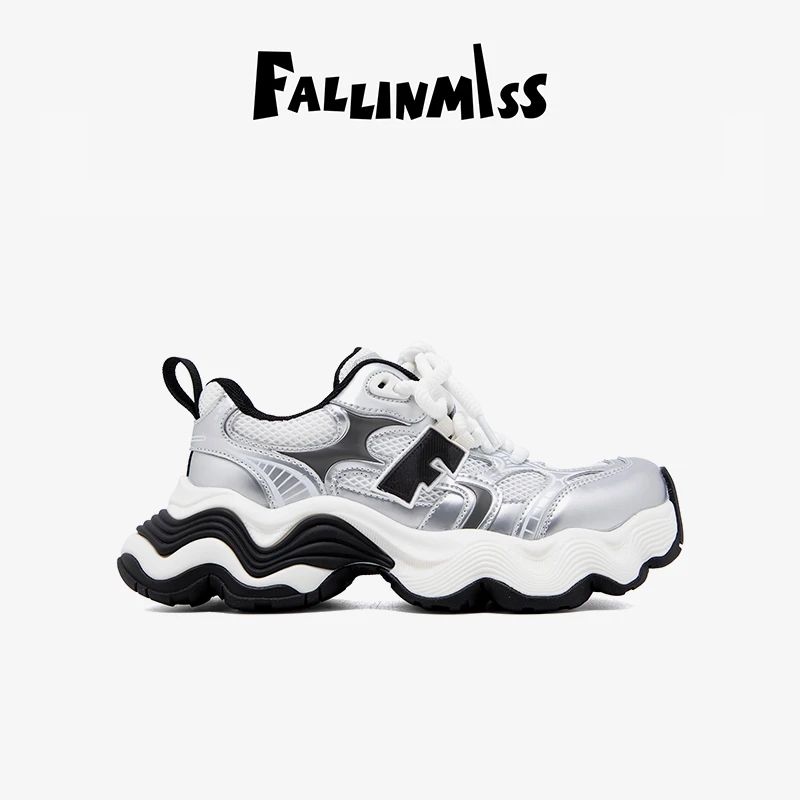 【巴图&博谷优享】非谜星浪鞋透气厚底老爹鞋女25夏季酷休闲运动鞋*