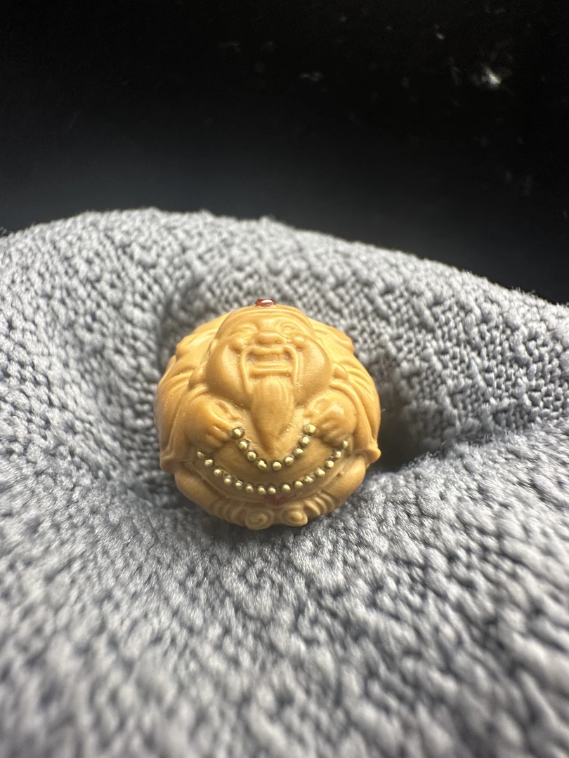 猴头核桃单颗荷叶财神文玩手持文玩