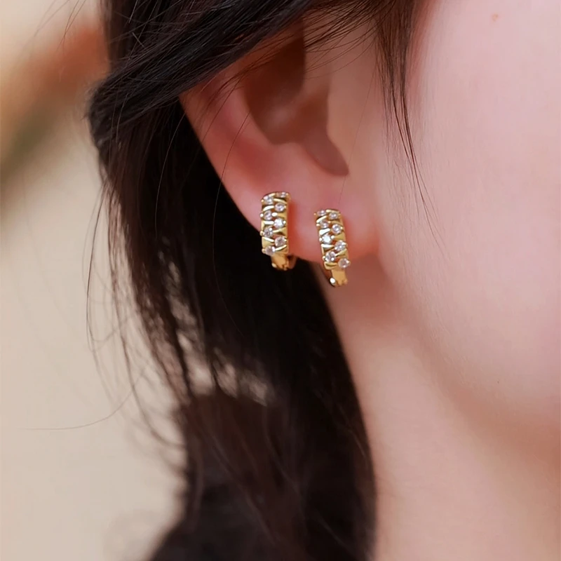 CUOOYINO/初影 铜合金耳饰 【波浪几何】925银针精致耳环女耳饰耳扣