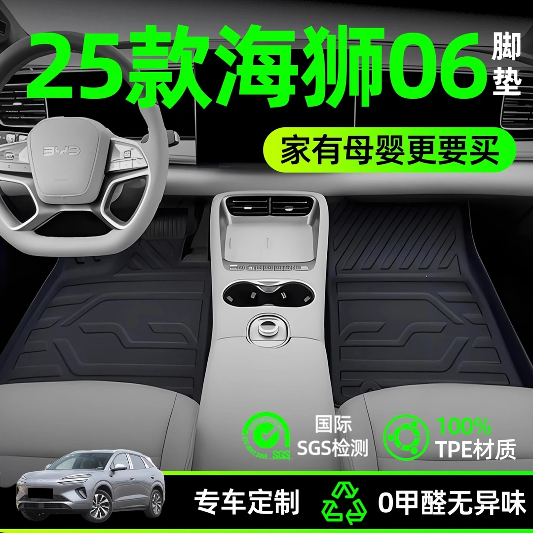 25款比亚迪海狮06ev脚垫TPE车载用品06dmi全包围后备箱垫配件改装