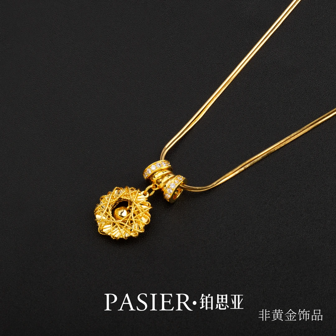 铜合金合成锆石项链 铂思亚[玖钏]项链 BD9574