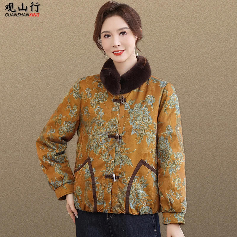 2026巨好看的羽绒服冬季女款国风妈妈冬装外套品牌洋气老年人棉袄