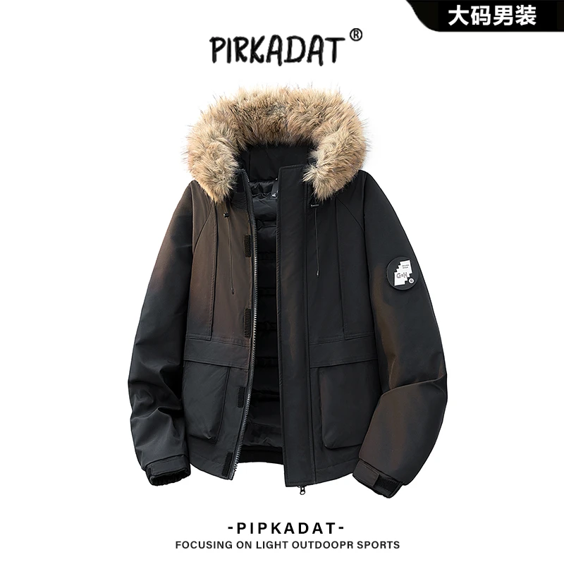 Pirkadat新款座山雕棉服潮流宽松男士棉衣冬季美式休闲保暖外套男
