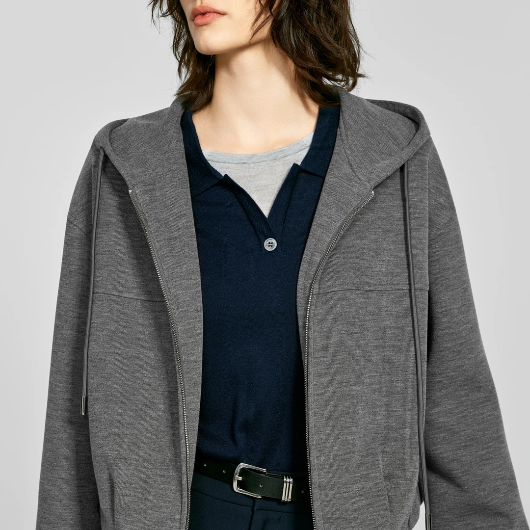 【热熔岩】贝茜妮设计感连帽卫衣外套女士2025年冬季新款保暖上衣