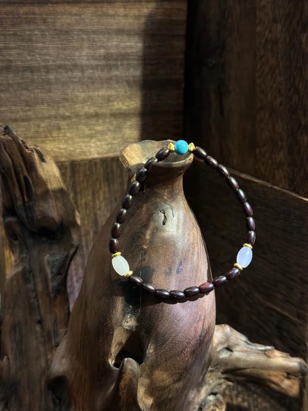 不锈钢木质手链 黑色单圈细圈手链