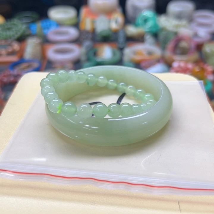 石英质玉手镯未镶嵌青**桃21