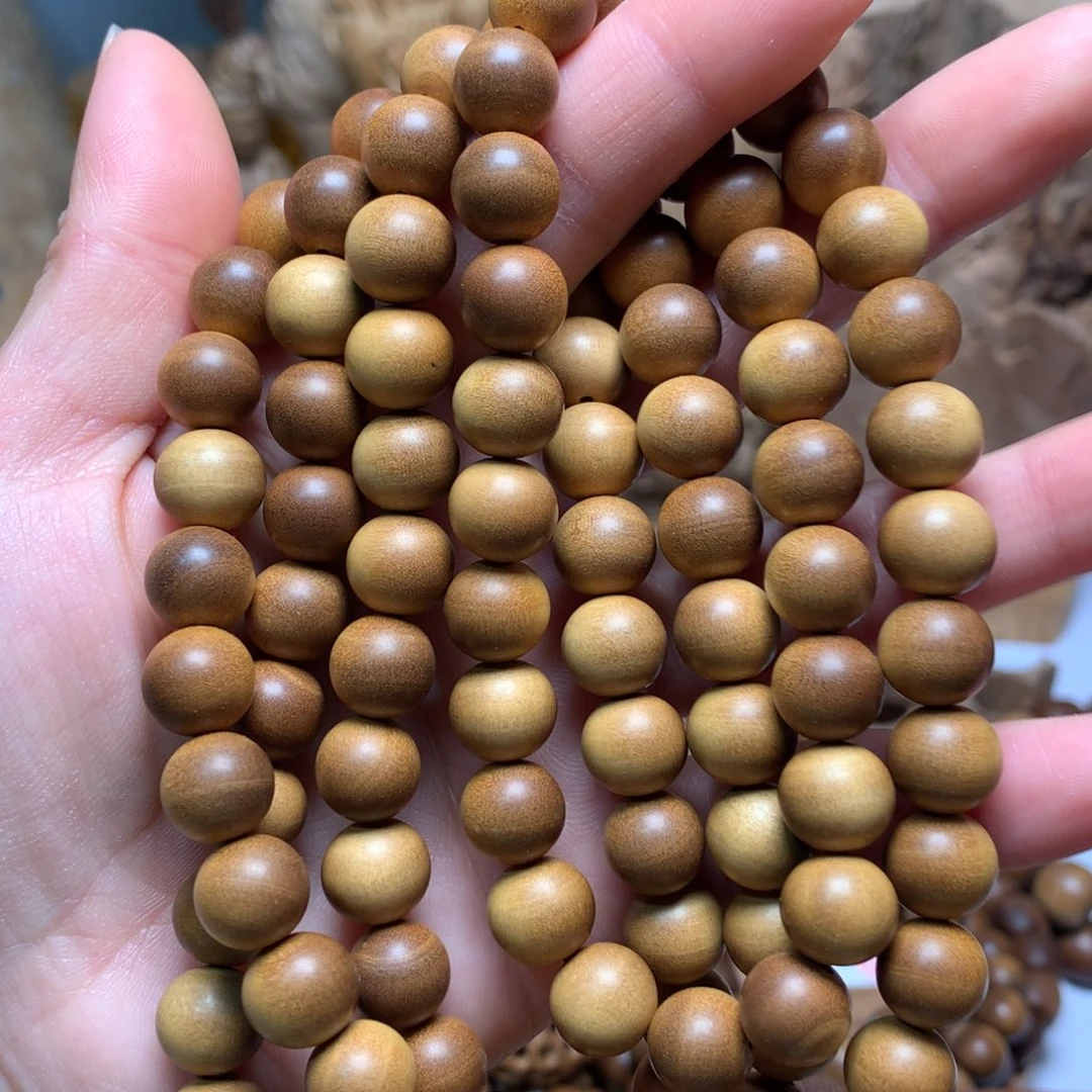 檀香木手串/手链老山檀香1.0多圈虎皮纹黑肉