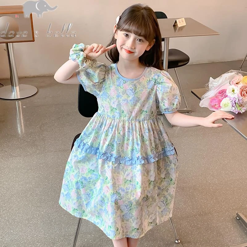 戴维贝拉【断码】女童夏装连衣裙2025新款洋气儿童裙子夏季童装小