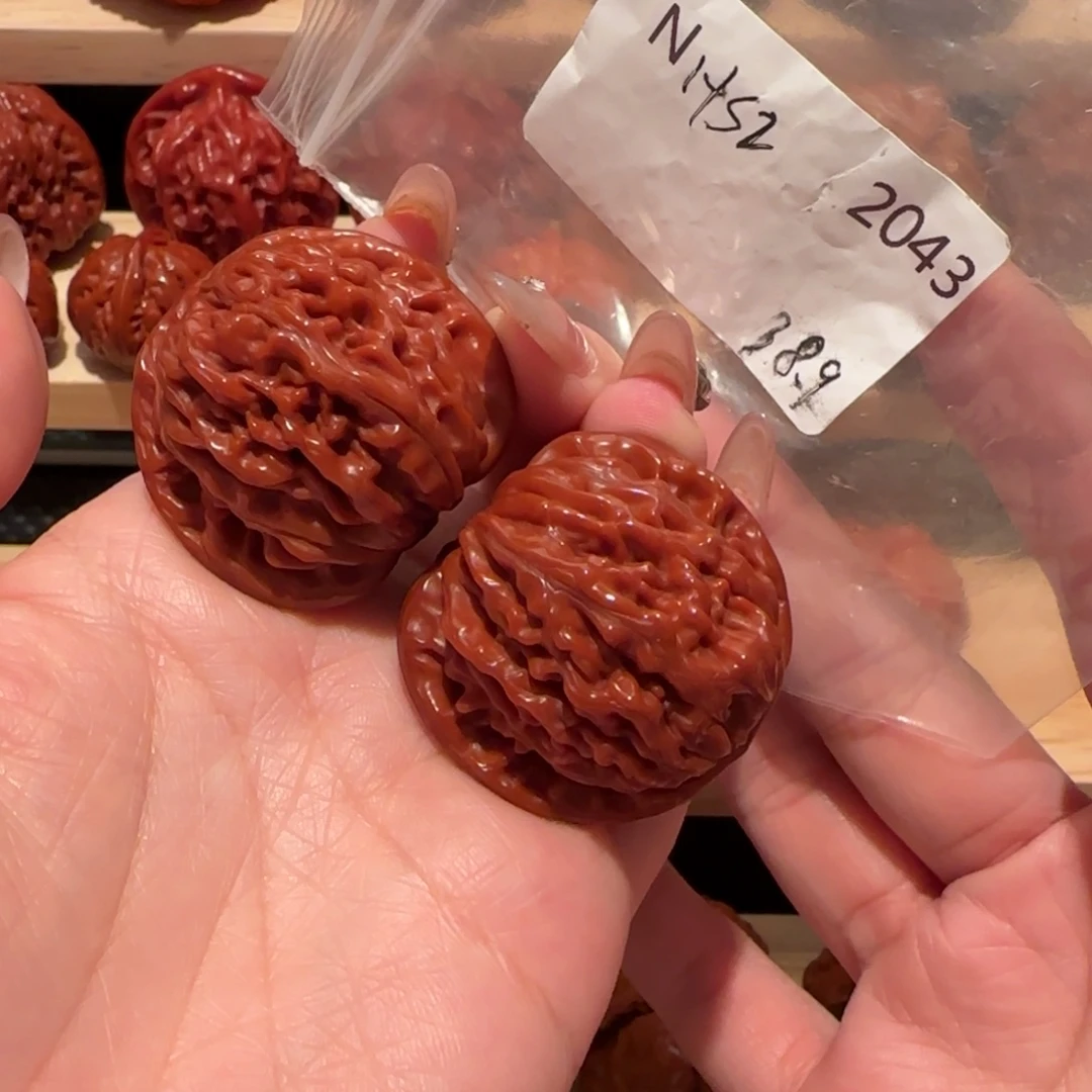 地***鼠文玩核桃吊坠玉化四座楼38精品2043