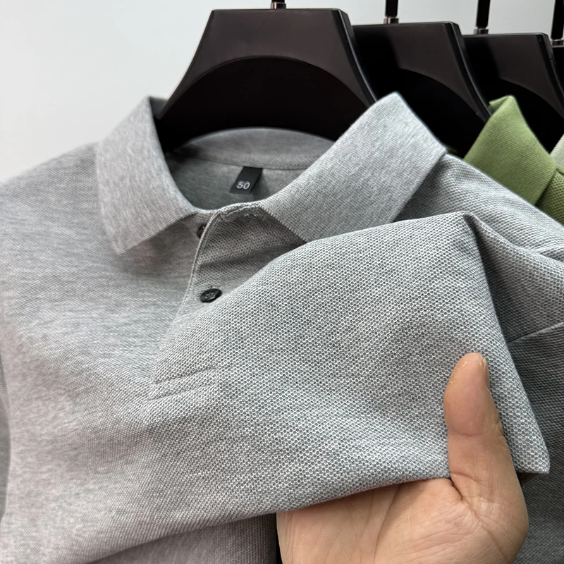in cotton sea100%纯棉短袖T恤男士夏季新款简约休闲通勤POLO衫