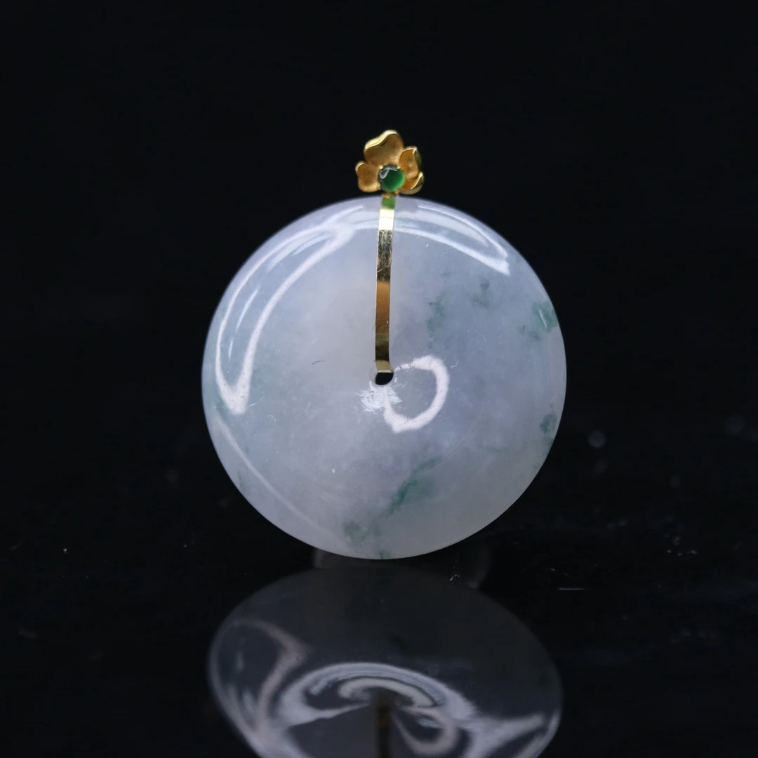 FC25天然缅甸翡翠A货18k平安扣吊坠/401762/保利厦门拍卖