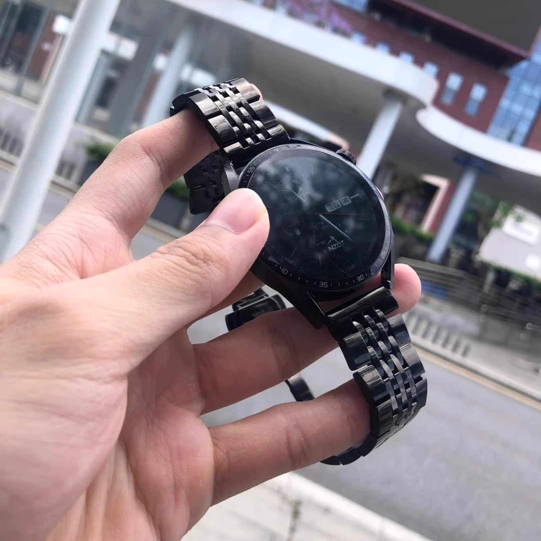 卡容七珠蝴蝶扣适用华为GT5表带watch5不锈钢GT4/3/2金属小米S4