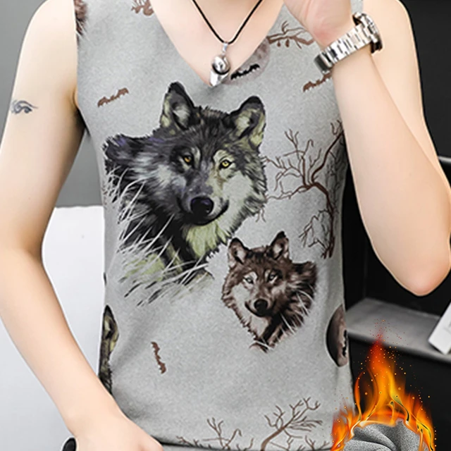 冬季男士保暖背心双面绒无痕保暖内衣青年德绒防寒V领无袖打底衫