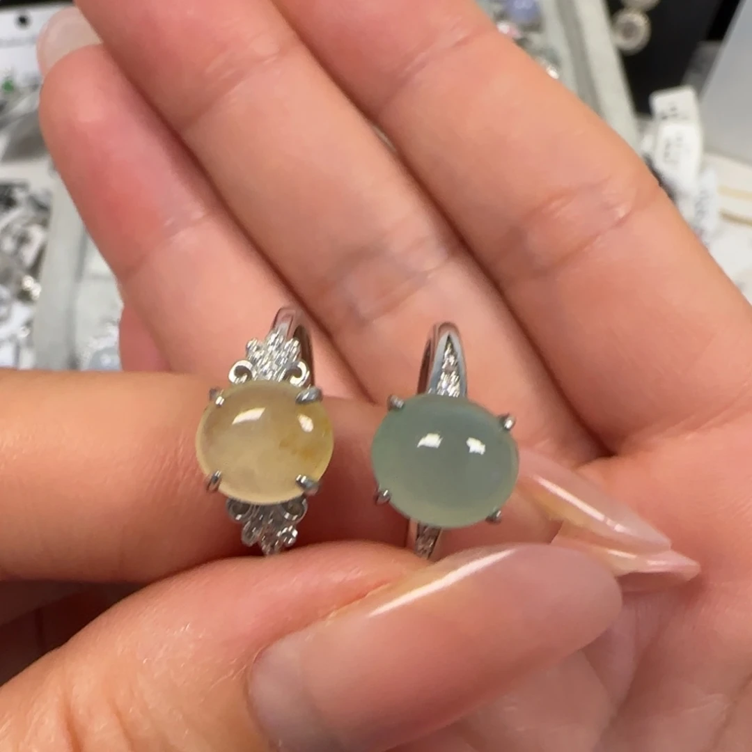 翡翠戒指银S925镶嵌