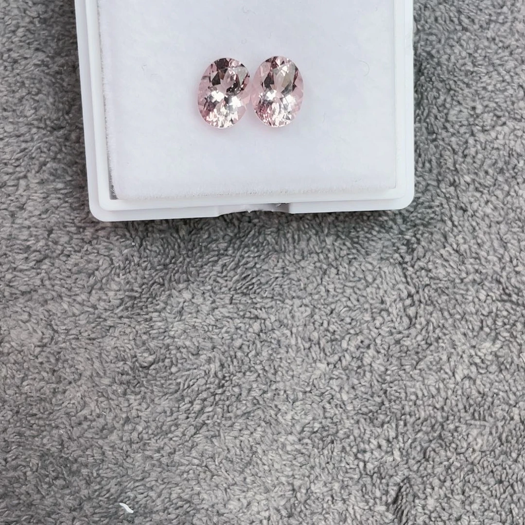 绿柱石（摩根石）裸石未镶嵌一对2.52Ct