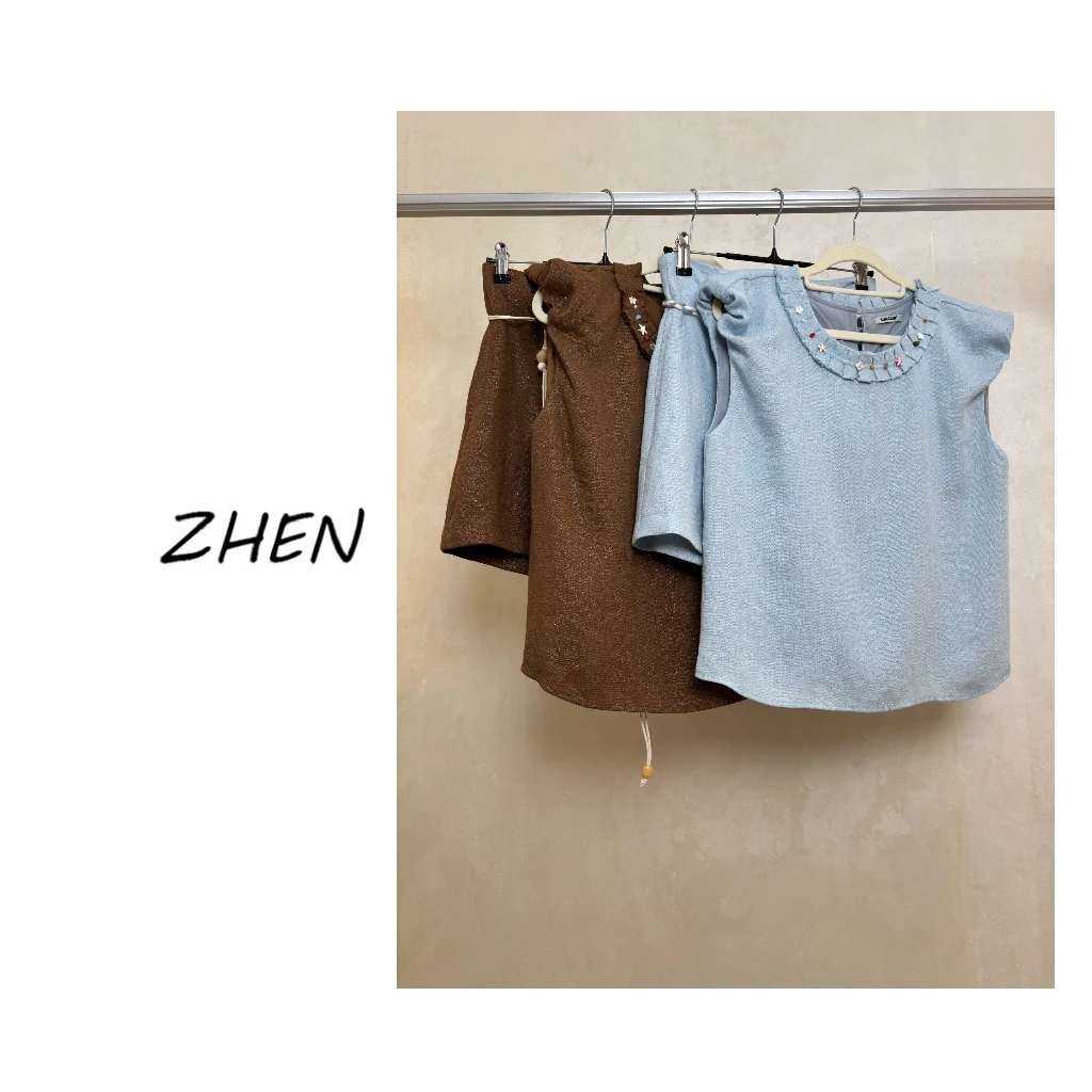 【ZHEN】25K00728 2025新款时尚气质显瘦小众设计师款时尚套装女