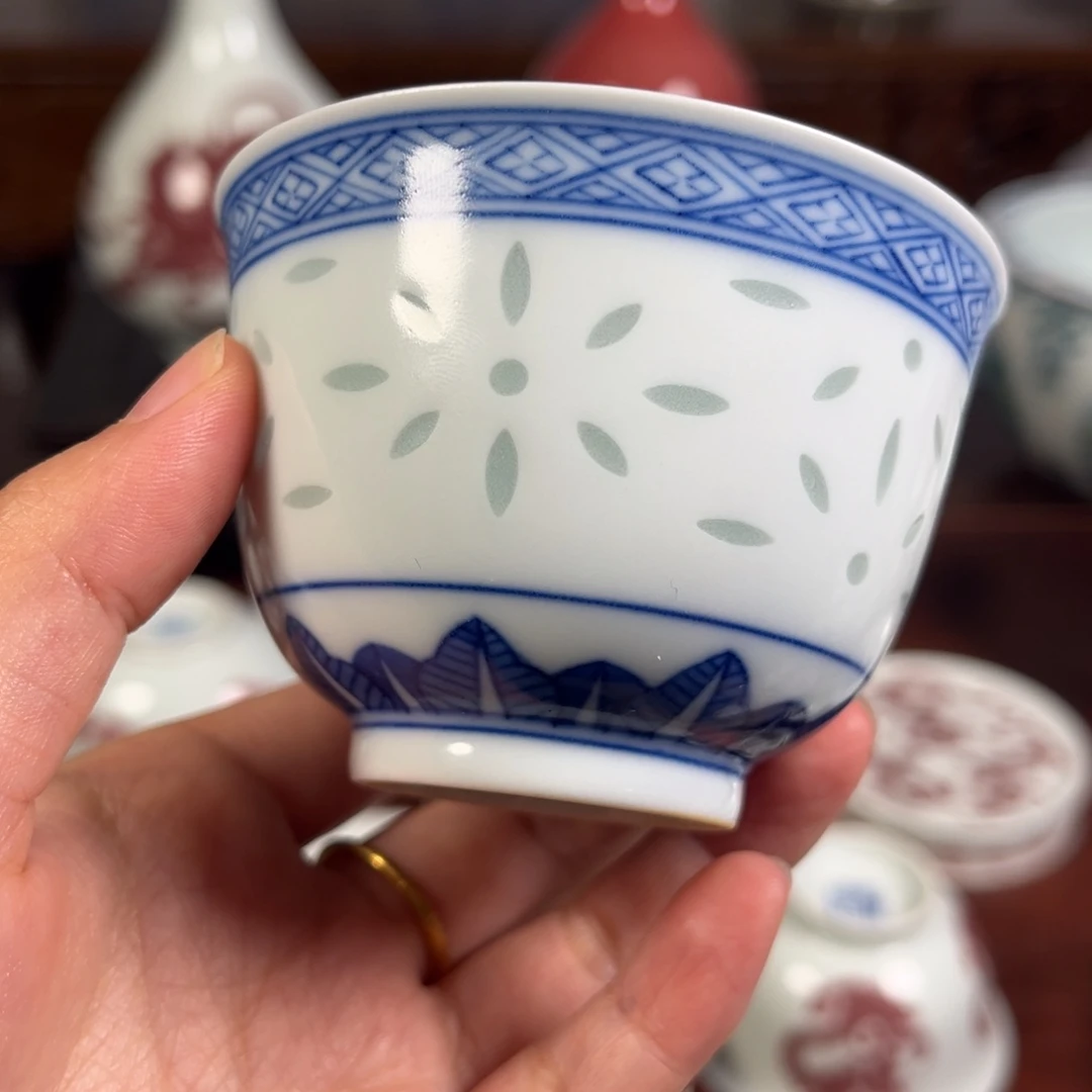 秋***青花玲珑瓷杯杯杯杯