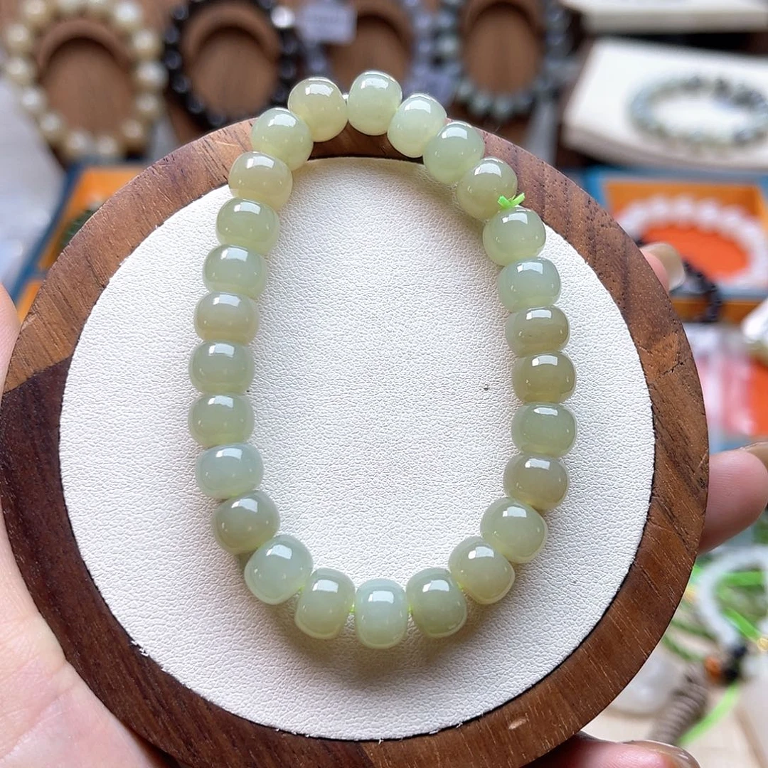 和田玉未镶嵌手串A39卡7*8