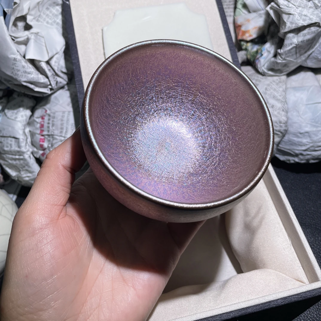 【粉紫流光溢彩】建盏主人杯茶盏