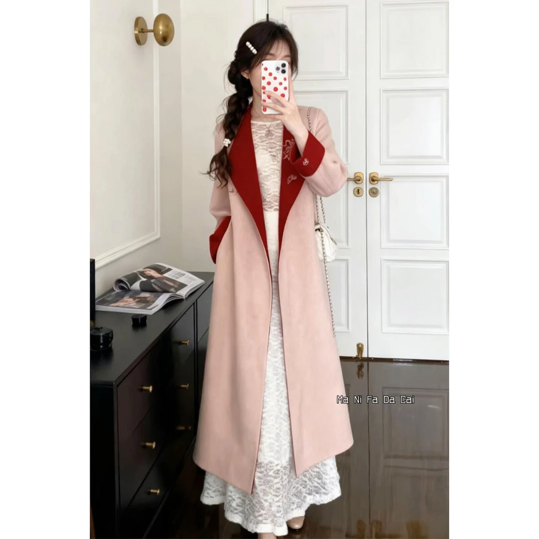 巨好看的韩版两面穿呢子大衣女2025冬季新款爆款气质高级毛呢外套