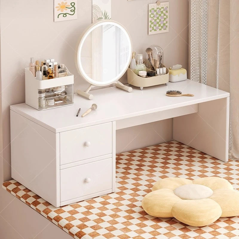 梳妆台小型飘窗榻榻米小茶几卧室床边坐地式矮桌子INS化妆桌