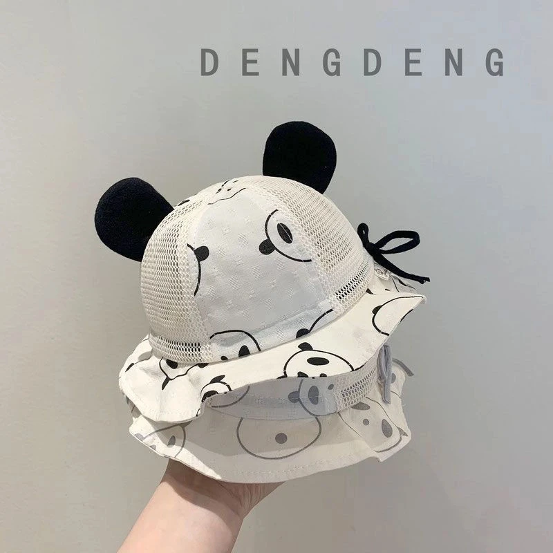 宝宝帽子可爱夏季婴儿防晒儿童遮阳帽男童渔夫帽婴幼儿网眼盆帽